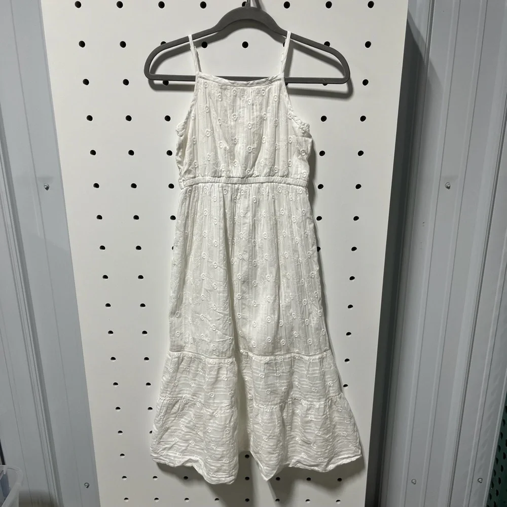 Cat & Jack Girls White Embroidered Dress Size L